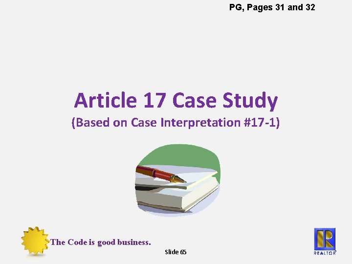 PG, Pages 31 and 32 Article 17 Case Study (Based on Case Interpretation #17
