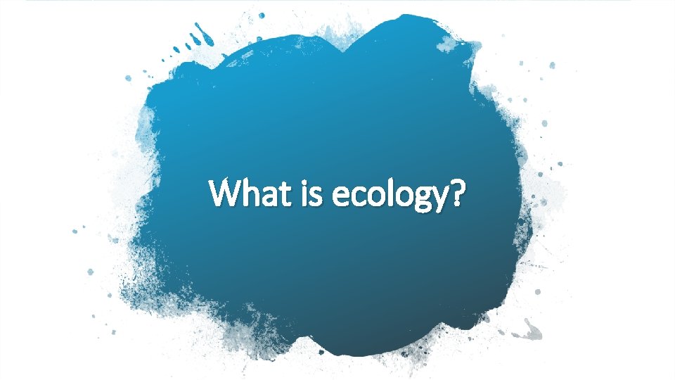 What is ecology? 