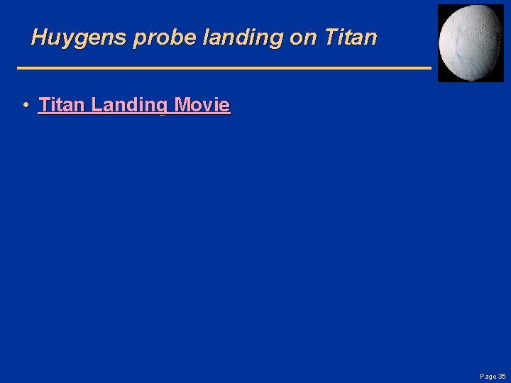 Huygens probe landing on Titan • Titan Landing Movie Page 35 