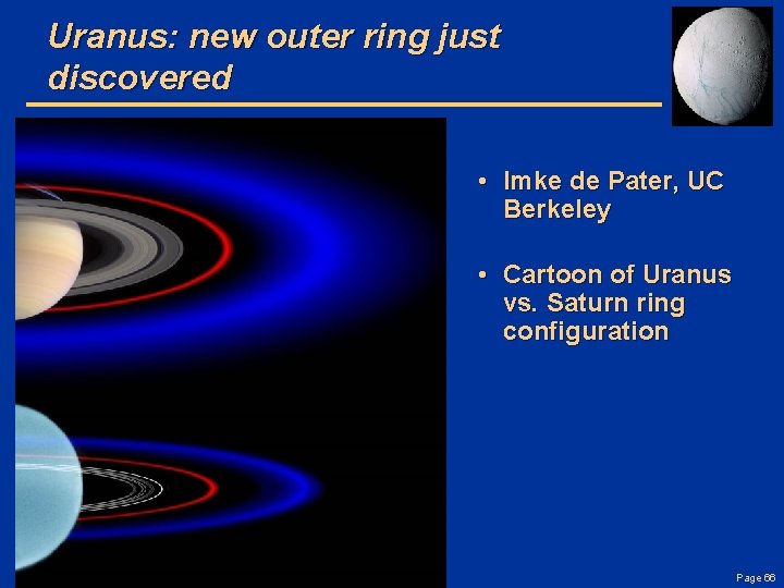 Uranus: new outer ring just discovered • Imke de Pater, UC Berkeley • Cartoon