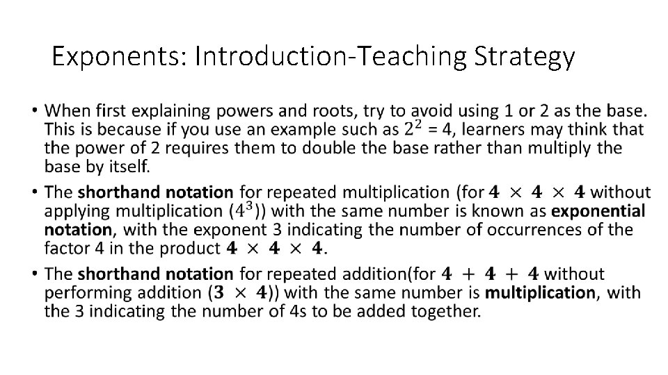 Exponents: Introduction-Teaching Strategy • 