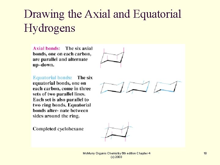Drawing the Axial and Equatorial Hydrogens Mc. Murry Organic Chemistry 6 th edition Chapter