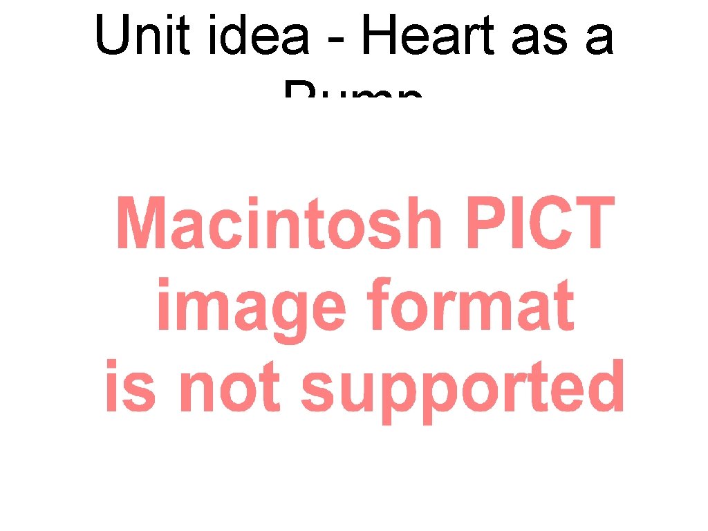 Unit idea - Heart as a Pump 