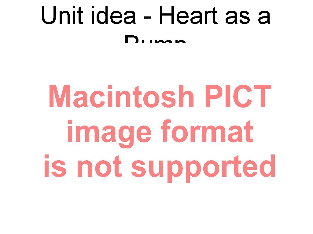 Unit idea - Heart as a Pump 