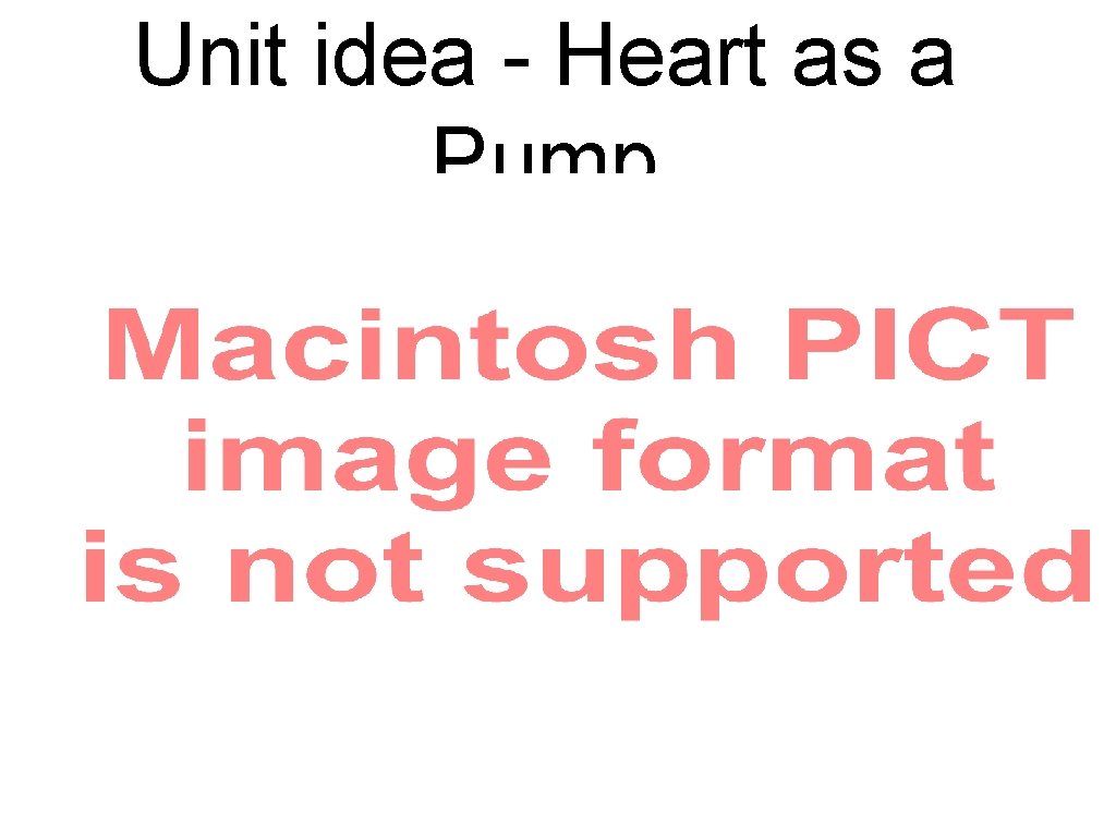 Unit idea - Heart as a Pump 