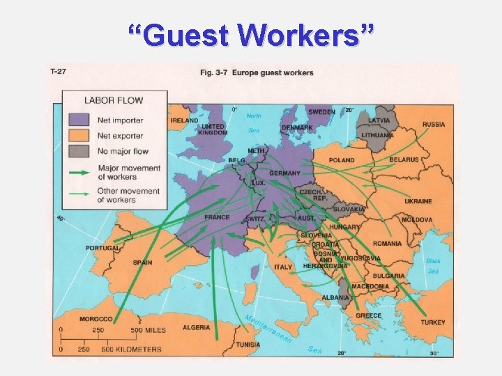 “Guest Workers” - have short term work visas - send remittances to home country