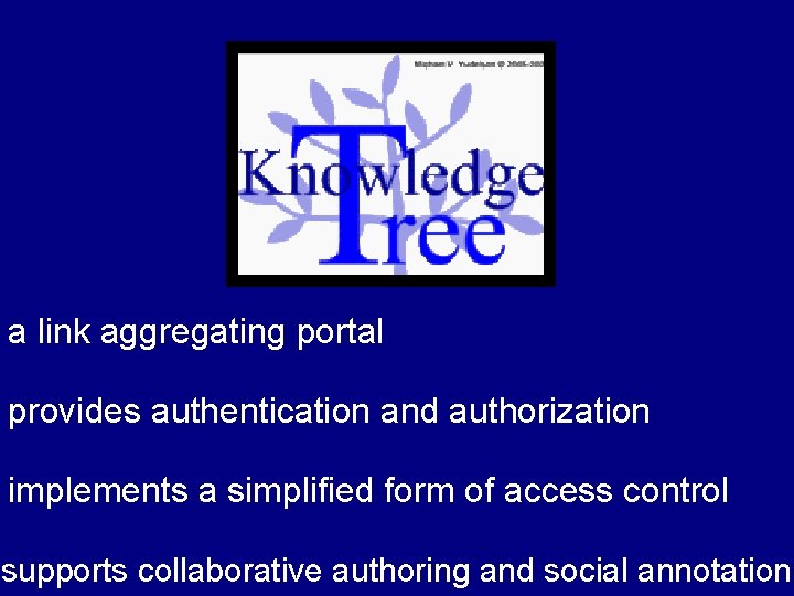 a link aggregating portal provides authentication and authorization implements a simplified form of access