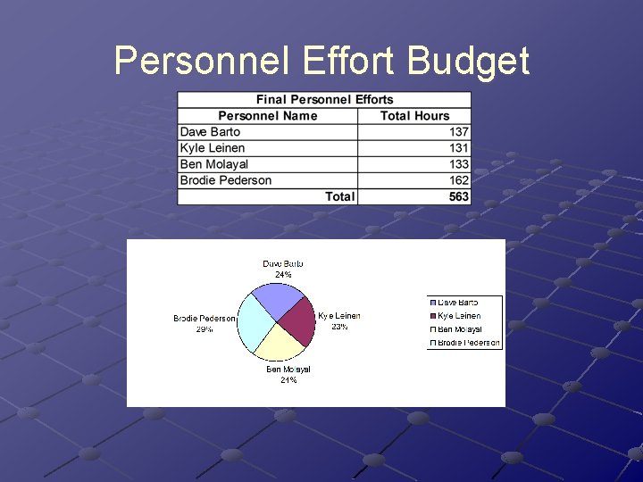Personnel Effort Budget Personnel Effort Budget