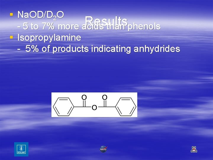 § Na. OD/D 2 O Results - 5 to 7% more acids than phenols