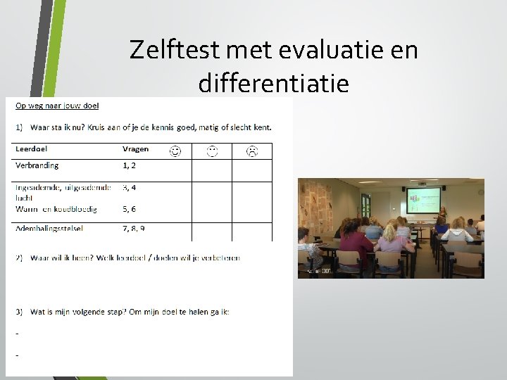 Zelftest met evaluatie en differentiatie 