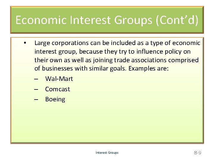 8 Interest Groups 8 1 Interest Groups Interest