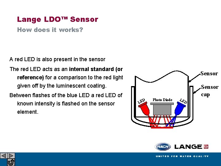 Lange LDO™ Sensor How does it works? A red LED is also present in