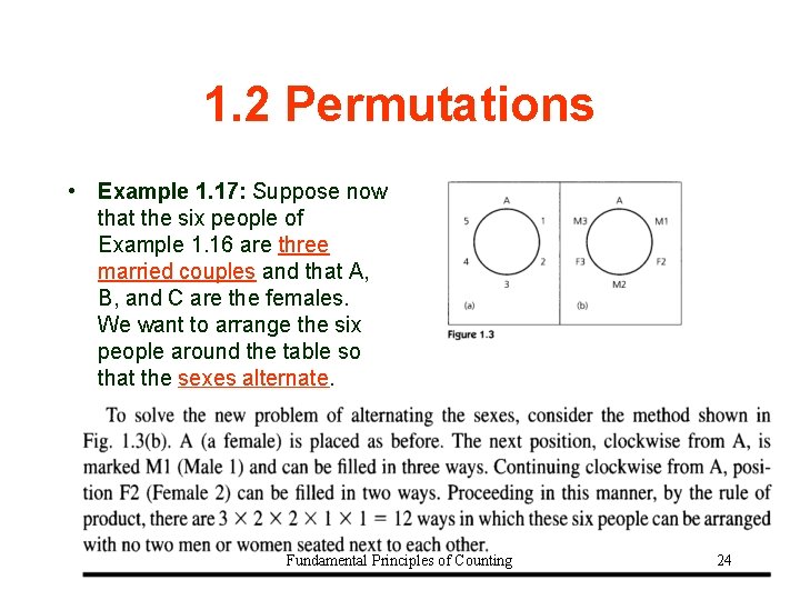 1. 2 Permutations • Example 1. 17: Suppose now that the six people of
