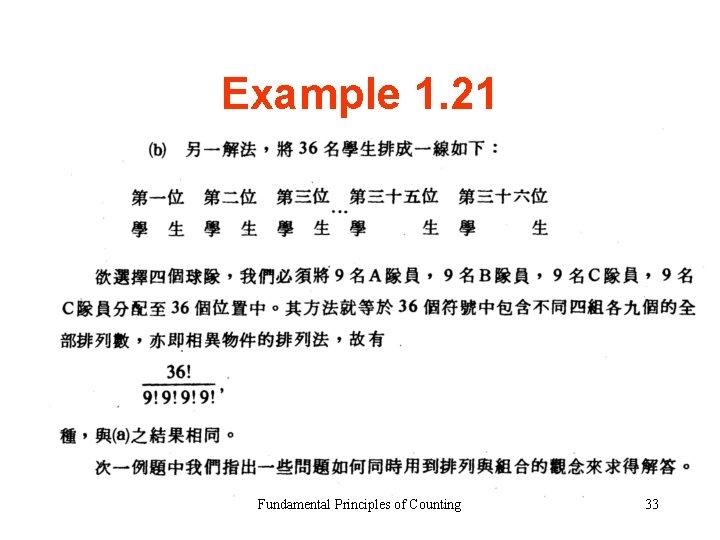 Example 1. 21 Fundamental Principles of Counting 33 