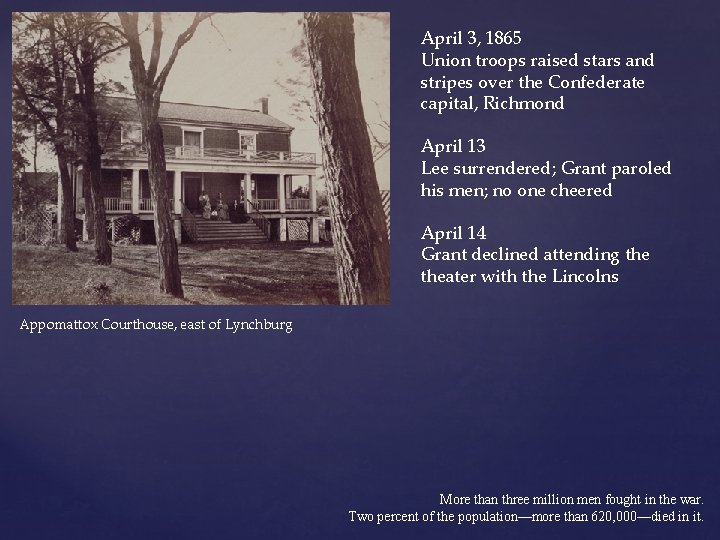 April 3, 1865 Union troops raised stars and stripes over the Confederate capital, Richmond