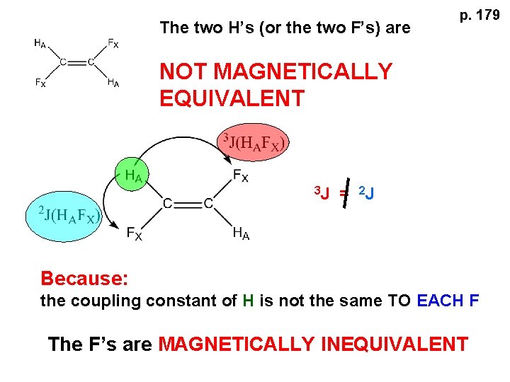 The two H’s (or the two F’s) are p. 179 NOT MAGNETICALLY EQUIVALENT 3