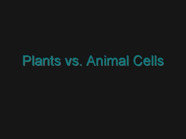 Plants vs. Animal Cells 