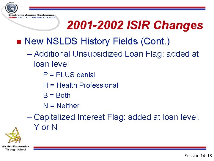 2001 -2002 ISIR Changes n New NSLDS History Fields (Cont. ) – Additional Unsubsidized