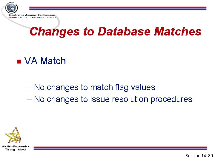 Changes to Database Matches n VA Match – No changes to match flag values