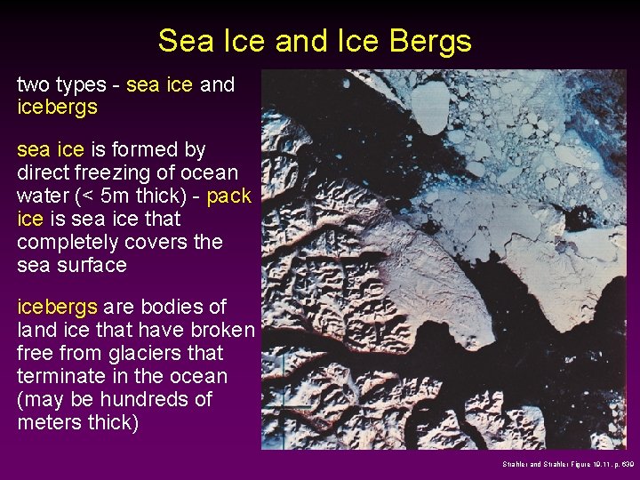 Sea Ice and Ice Bergs two types - sea ice and icebergs sea ice