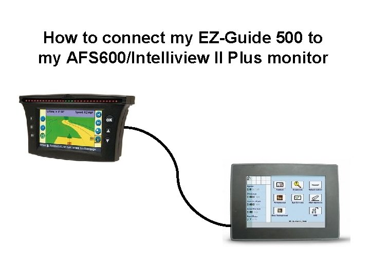 How to connect my EZ-Guide 500 to my AFS 600/Intelliview II Plus monitor 