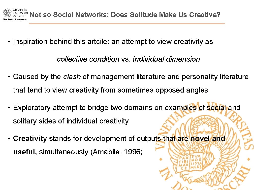 Not so Social Networks: Does Solitude Make Us Creative? • Inspiration behind this artcile: