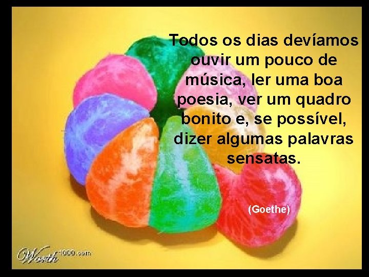 Todos os dias devíamos ouvir um pouco de música, ler uma boa poesia, ver