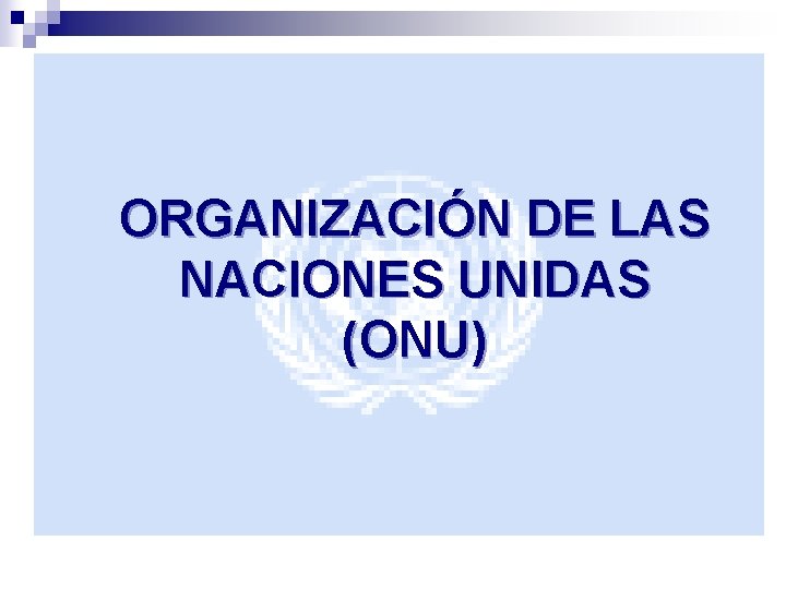 ORGANIZACIÓN DE LAS NACIONES UNIDAS (ONU) 