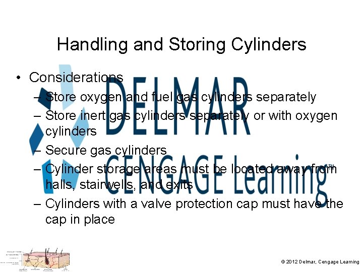 Handling and Storing Cylinders • Considerations – Store oxygen and fuel gas cylinders separately