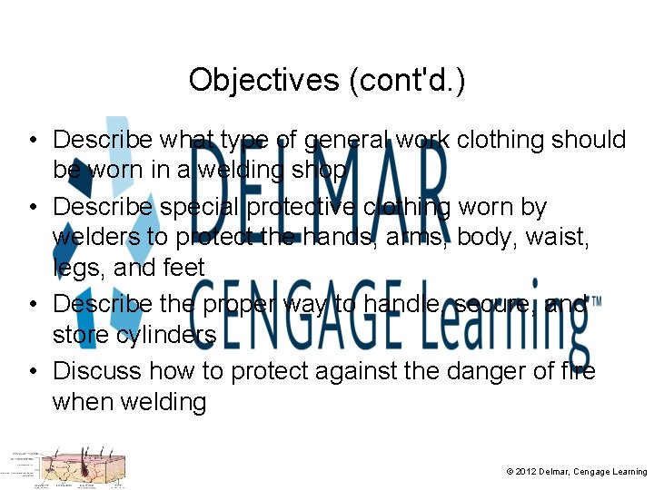 Objectives (cont'd. ) • Describe what type of general work clothing should be worn