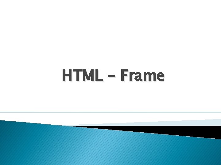 HTML - Frame 