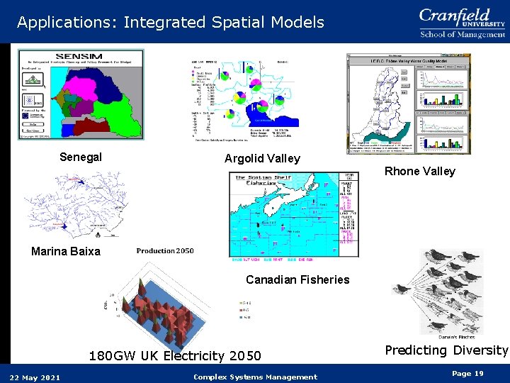 Applications: Integrated Spatial Models Senegal Argolid Valley Rhone Valley Marina Baixa Canadian Fisheries 180 Applications: Integrated Spatial Models Senegal Argolid Valley Rhone Valley Marina Baixa Canadian Fisheries 180