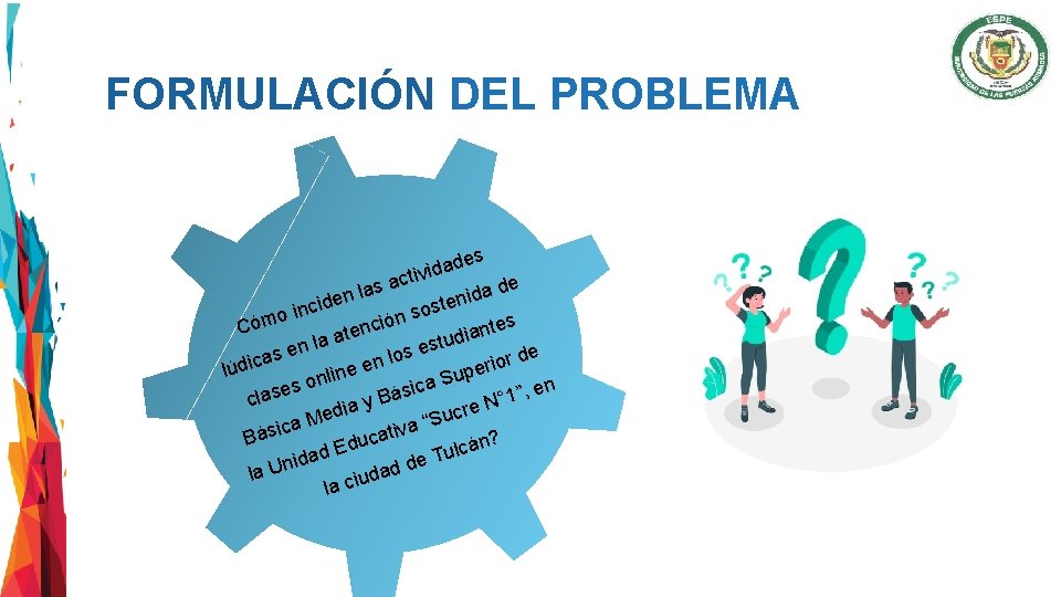 FORMULACIÓN DEL PROBLEMA des a d i ctiv a de s a l a