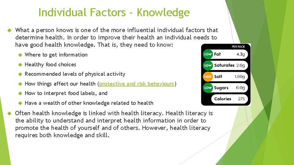 THE DETERMINANTS OF HEALTH SYLLABUS CONTENT STUDENTS LEARN