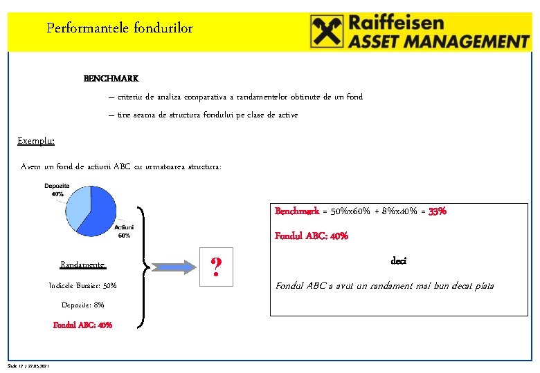 Performantele fondurilor BENCHMARK – criteriu de analiza comparativa a randamentelor obtinute de un fond