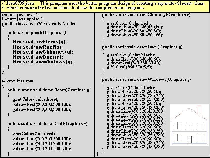 // Java 0709. java This program uses the better program design of creating a