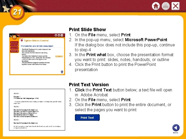 Print Slide Show 1. On the File menu, select Print 2. In the pop-up Print Slide Show 1. On the File menu, select Print 2. In the pop-up