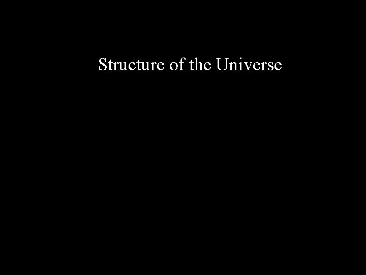 Structure of the Universe 