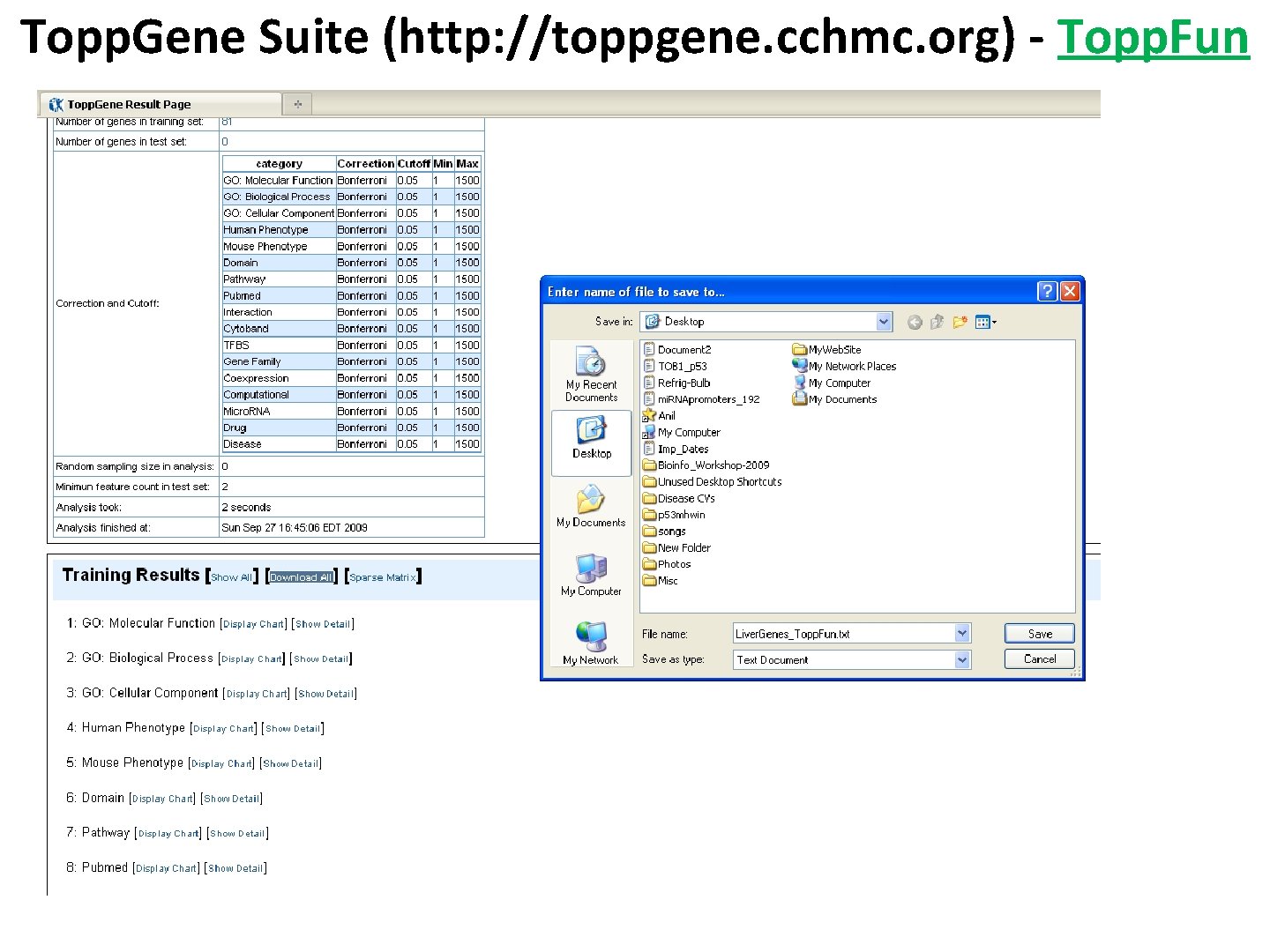 Topp. Gene Suite (http: //toppgene. cchmc. org) - Topp. Fun 