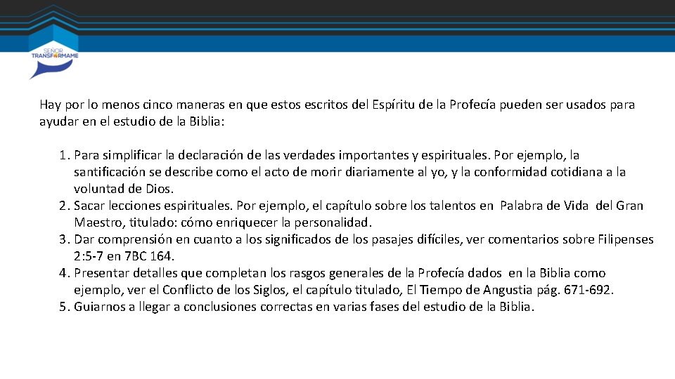 Hay por lo menos cinco maneras en que estos escritos del Espíritu de la Hay por lo menos cinco maneras en que estos escritos del Espíritu de la