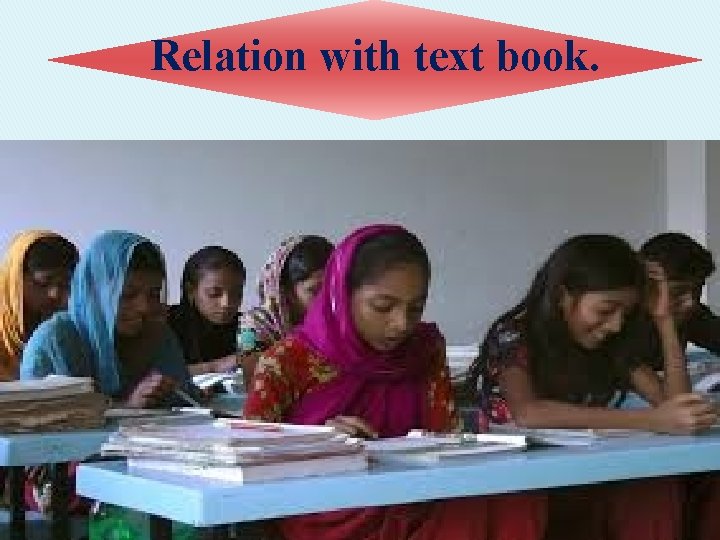 Relation with text book. 