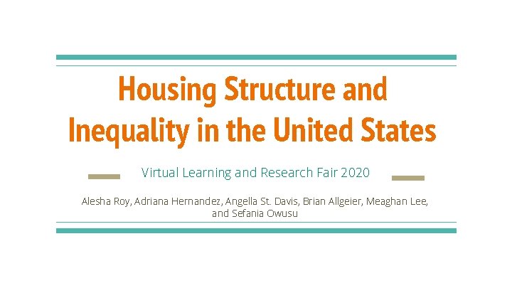 Housing Structure and Inequality in the United States