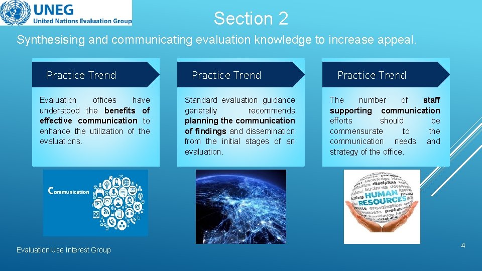 Section 2 Synthesising and communicating evaluation knowledge to increase appeal. Practice Trend Evaluation offices