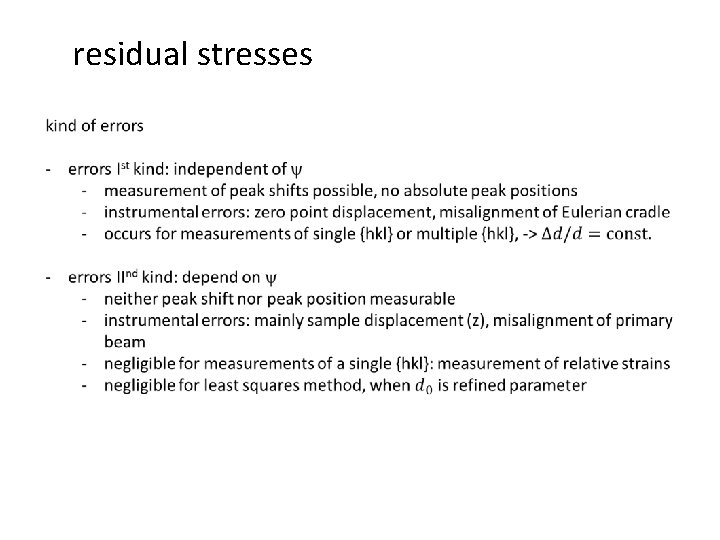 residual stresses 