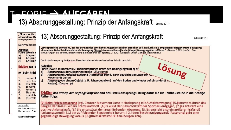 THEORIE AUFGABEN Aus: Ministerium für Kultus, Jugend und Sport, Baden-Württemberg. Gymnasium, schriftliche Abiturprüfung Sport