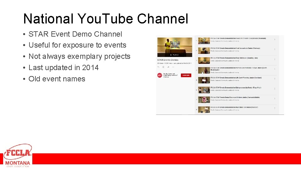 National You. Tube Channel • • • STAR Event Demo Channel Useful for exposure