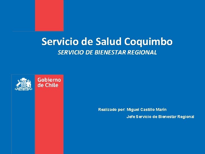 Servicio de Salud Coquimbo SERVICIO DE BIENESTAR REGIONAL Realizado por: Miguel Castillo Marín Jefe