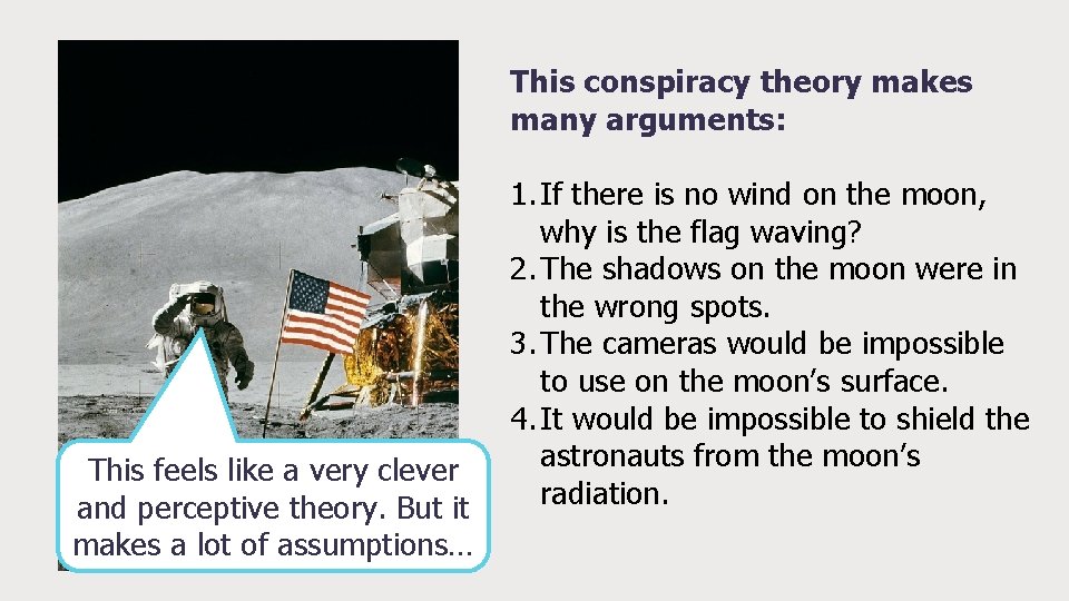 This conspiracy theory makes many arguments: This feels like a very clever and perceptive This conspiracy theory makes many arguments: This feels like a very clever and perceptive