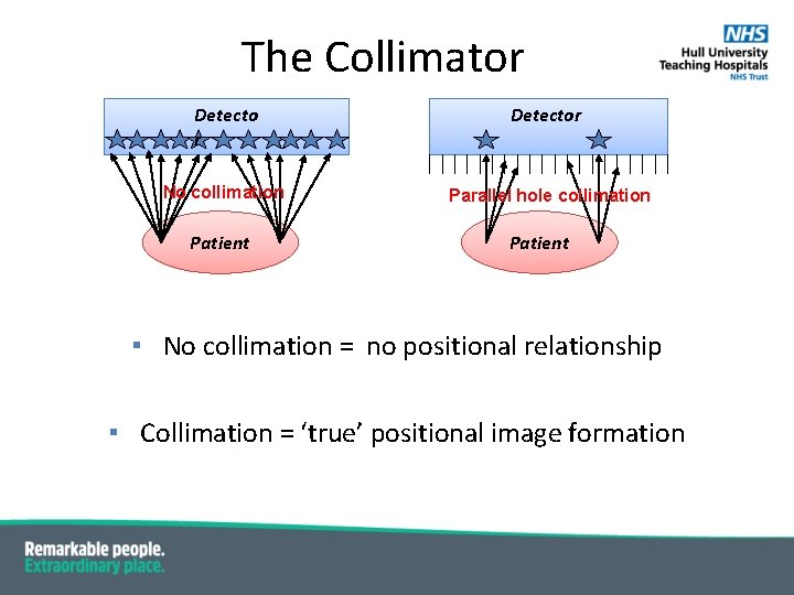 The Collimator Detector No collimation Parallel hole collimation Patient ▪ No collimation = no The Collimator Detector No collimation Parallel hole collimation Patient ▪ No collimation = no