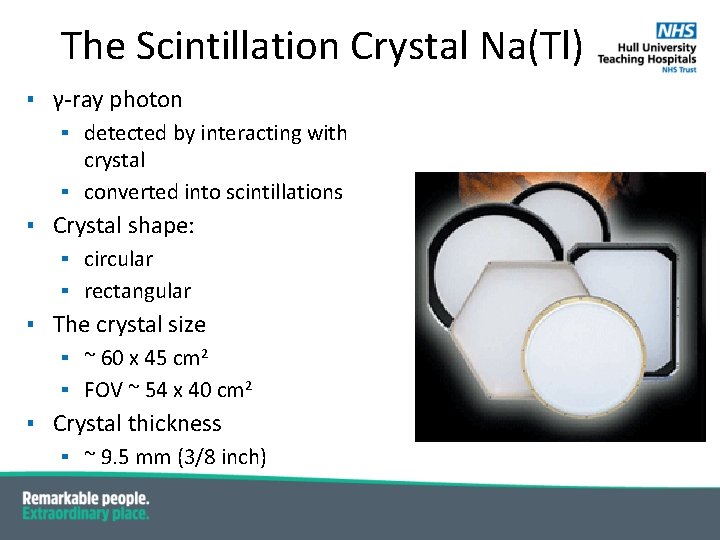 The Scintillation Crystal Na(Tl) ▪ γ-ray photon ▪ detected by interacting with crystal ▪ The Scintillation Crystal Na(Tl) ▪ γ-ray photon ▪ detected by interacting with crystal ▪